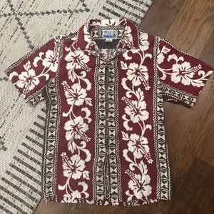 Vintage Hawaiian Shirt Men's Medium RJC Made In Hawaii USA Tribal Button Up 70s